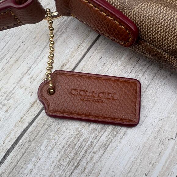 Coach Purse Signature East West Pop Crossbody Bag F52657 Brown Gold - Picture 16 of 16